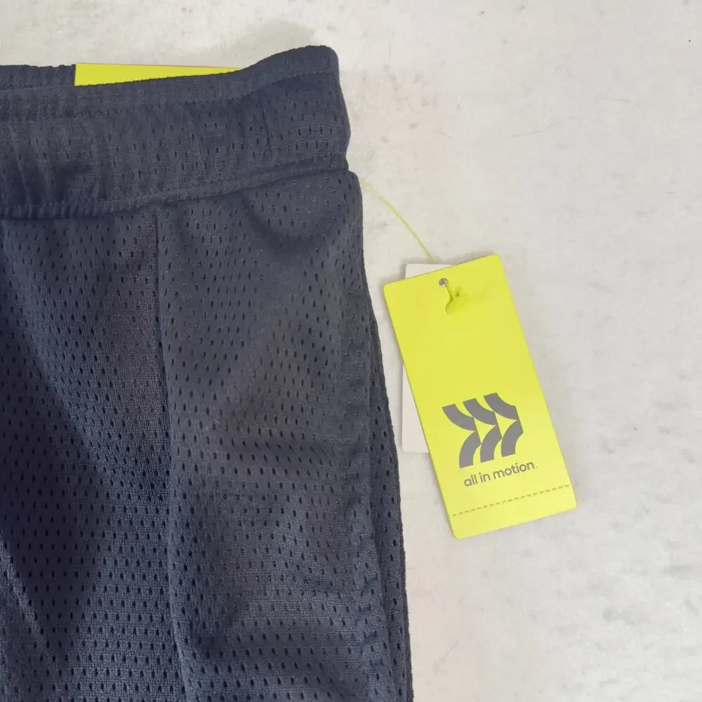 All In Motion Men XXL Mesh Athletic Short NWT Black Recycled Poly Drawstring